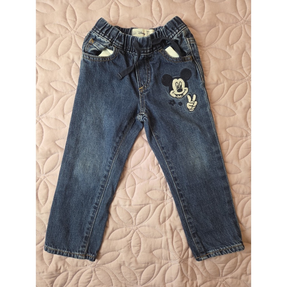 BabyGap X Disney Mickey Mouse Pull-On Slim Jeans - Medium Wash Size 3 Years